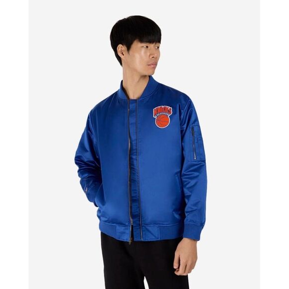 26 International Other - ✅Vintage Style NBA New York Knicks BlueSatin Basketball Jacket SzL Mitchellness